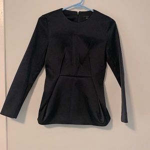 COS Navy Structured Top with Slight Peplum Waist